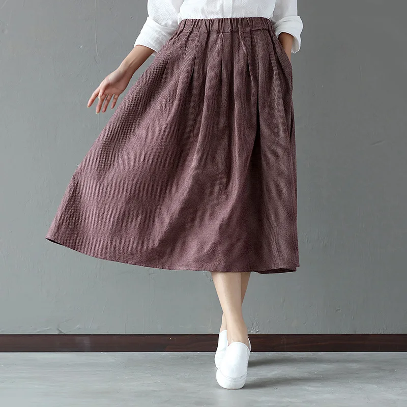 2017 Mori Girl Style Women Skirt Japanese Vintage Pleated Elastic High