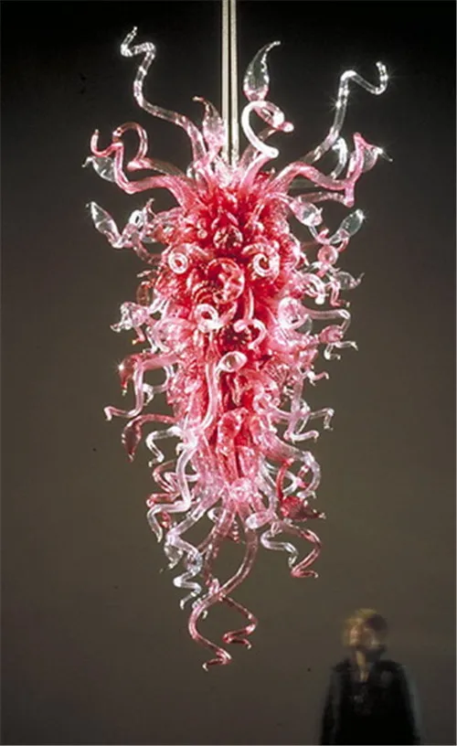 

LR019-Pink Colored Hand Blown Glass Bedroom Decorative Chandelier