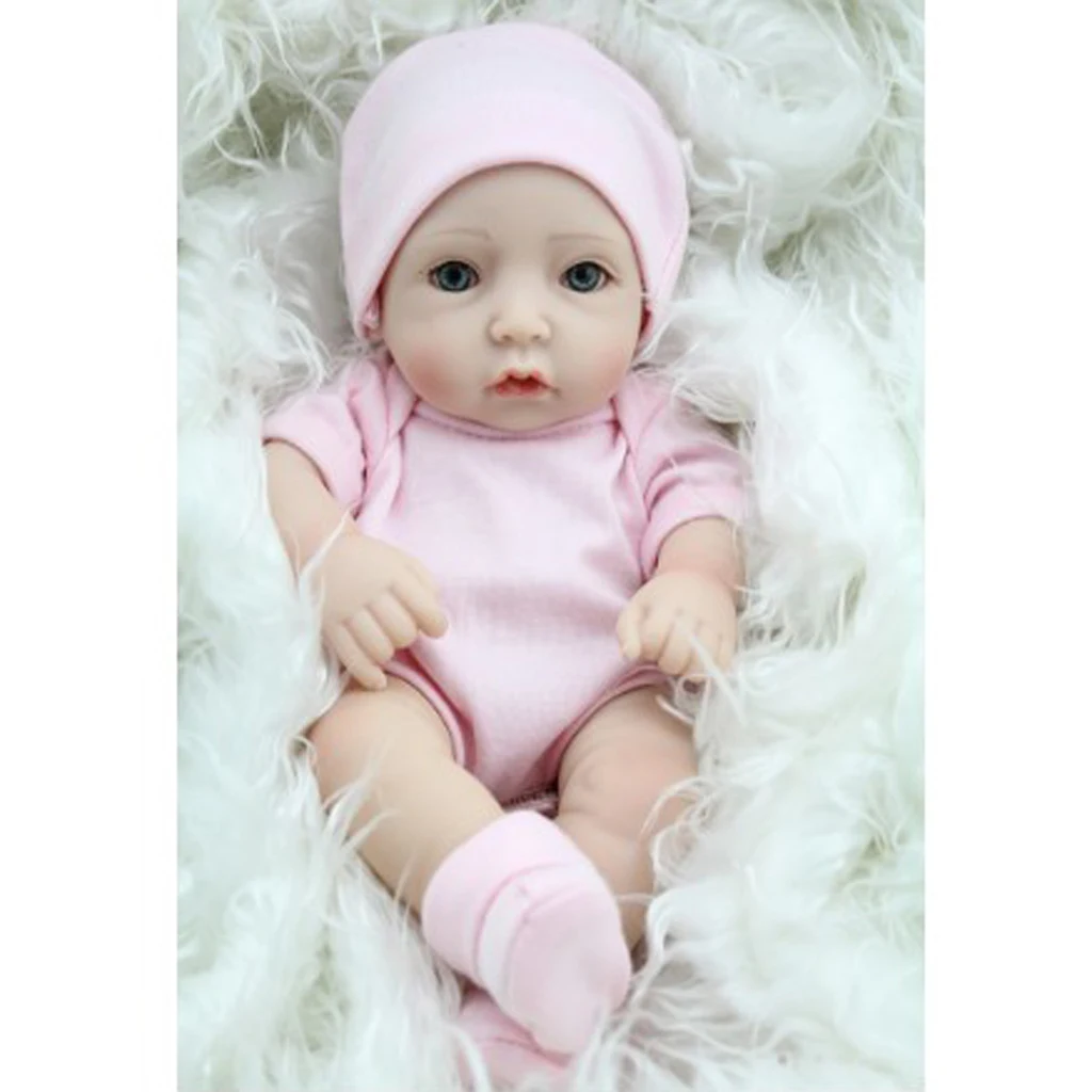 10inch-11inch Infant Baby Girl Doll Clothes Romper Jumpsuit Socks Hat Set  Suitable for 10''-11'' Reborn Baby Girl Doll Pink