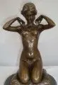 

Statue Hot cast bronze Signed Naked woman New collar Art Deco style