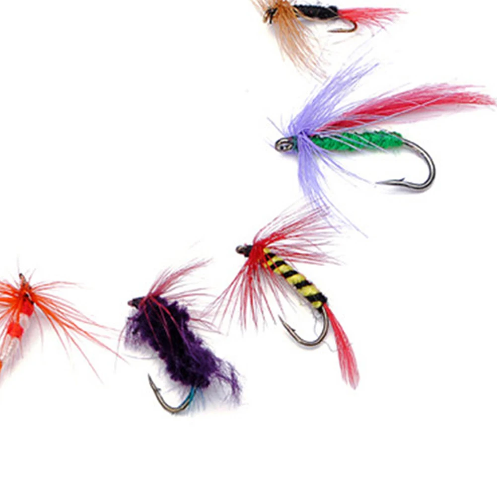 

Fishing Fly Lure Set Style Insect Artificial Bait Carp Fishing Swimbait With Feather Single Hook Suitable For Any Fish