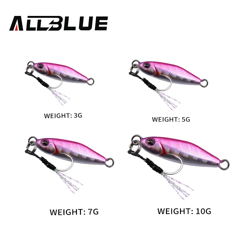 ALLBLUE 2019 جديد دراجر مايكرو طعم صيد معدن 3g 5g 7g 10g شور الصب القفز ملعقة الرصاص الأسماك البحر الصب الصيد إغراء الطعم معالجة
