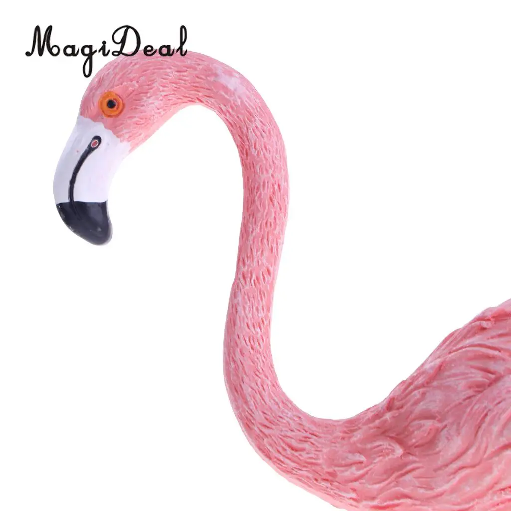 Pink 3 Styles Standing Flamingo Birds Animal Statue Ornament Art Collectiable Figurine Miniatures Decor Landscape 
