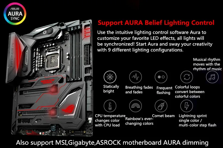 Цветная(RGB) концентратор ASUS материнская плата ореолом 12V 4-контактный интерфейс RGB 1-10 контроллер вентилятора затемнения usb HUB Поддержка MSI, Gigabyte, ASROCK