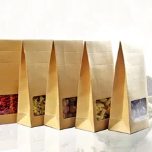 10*23,5*6 см 100 шт качественная упаковочная подставка из крафт-бумаги, мешок для еды, квадратная коробка, пакеты для орехов/чая/торта/печенья/кофе