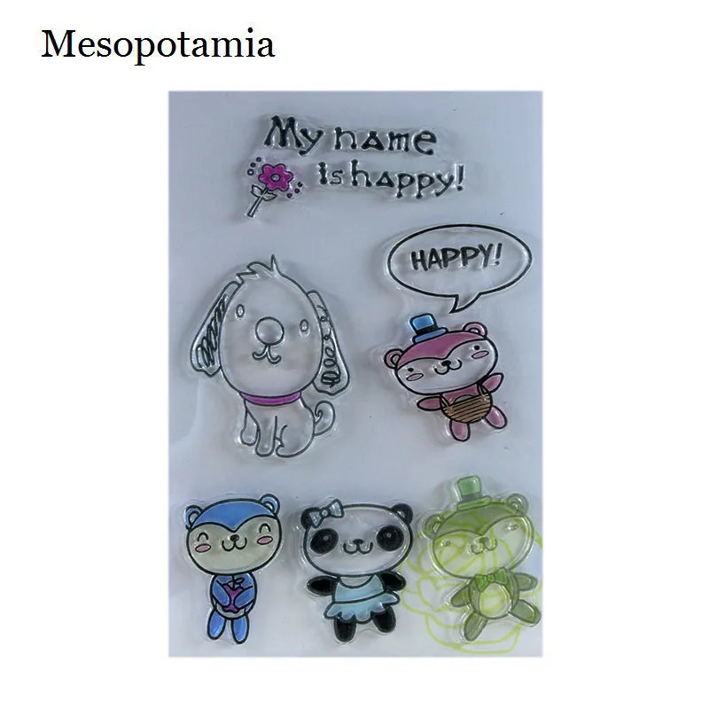 

DIY Scrapbooking Flowers Happy Dog Pet Stamp Seal Pirates Transparent Stamp Silicone Seals Card Making Decorative Crafts Sewing