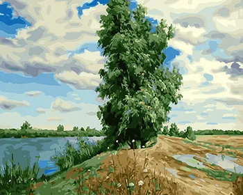 

Unframe diy picture oil painting by numbers paint by number for home decor canvas painting 5065cm green