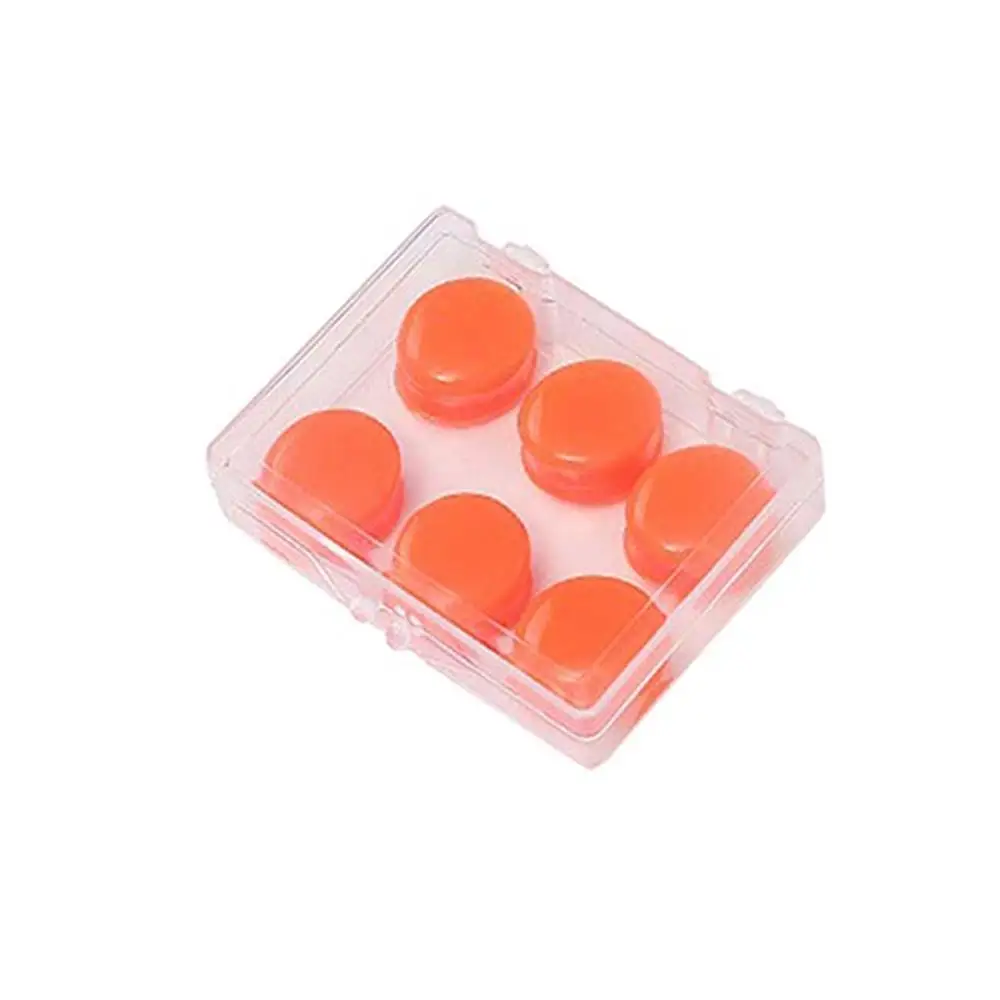 Orange 3 pairs Уха Вилки для сна плавательный Водонепроницаемый уха Вилки Мягкий силикон грязи лучшая затычка для ушей Шум снижение защита ушей 2/4/6 шт./упак - Цвет: Orange 3 pairs