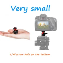 

Mini New Arrival High quality Universal Red 360 Swivel Ball Head 1/4" Screw Mount For DSLR Camera Stand Tripod Head adapter