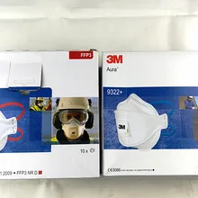 3 м 9332 3M9322+ Плоский складчатый порошковый респиратор с клапоном выдыха FFP3 FFP2