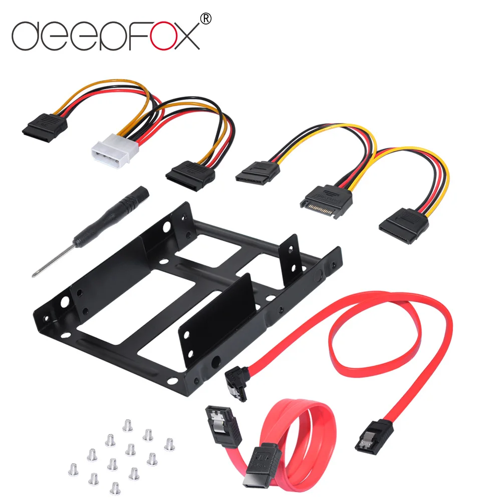 

DeepFox SSD Mounting Bracket 2.5 to 3.5 inch SSD Mounting Kit with SATA Cable and Power Cable