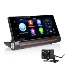Otstrive 7 polegada 3G GPS de Navegação Android 5.0 Bluetooth WiFi Dashboad DVR FHD 1080 P Câmera Traço de Lente Dupla Opcional Retrovisor GPS