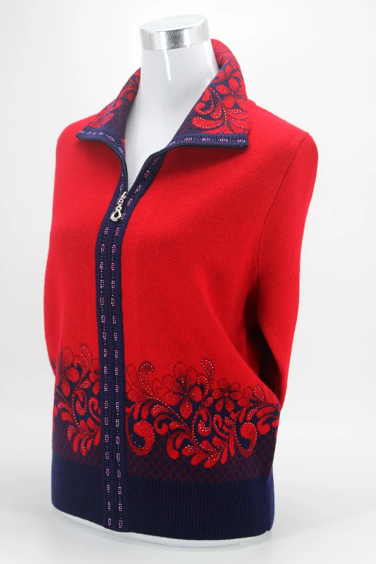 Женская одежда среднего и старшего возраста, весенняя и осенняя куртка для мамы, вязаный свитер-кардиган для мамы