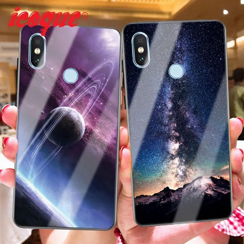 

Glass Case For Xiaomi Redmi Note 5 Pro Global 5 Plus Star Space Case Xiomi Coque for Xiaomi Redmi 6A Note 4X Mi A1 A2 Lite Cover