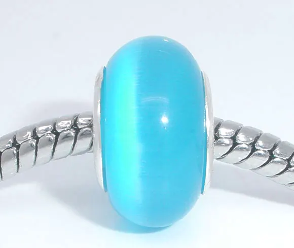 DoreenBeads 10 шт. небесно-голубой стеклянный бисер кошачий глаз подходит для