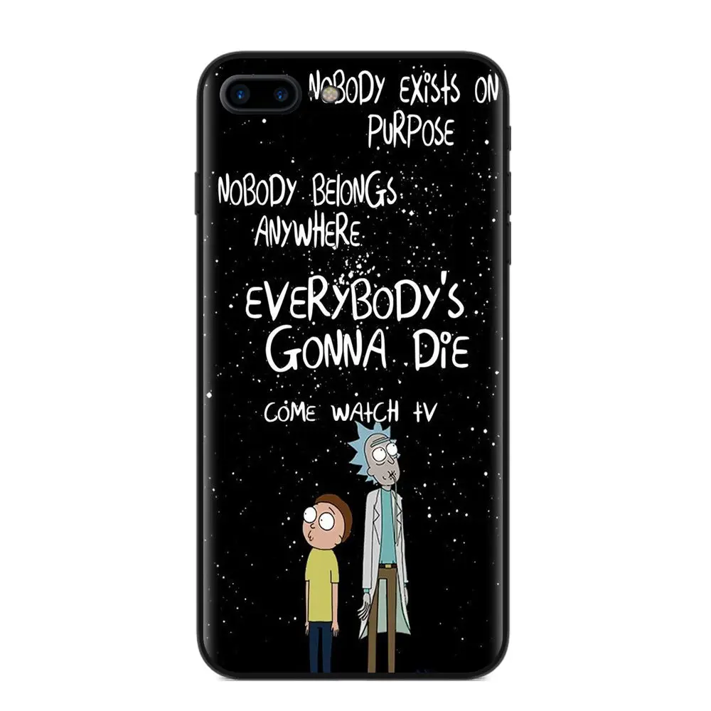 Soft Silicone Phone Cover For Apple iPhone X 8 7 6 6S Plus 5S SE Protective Case For iPhone 7 Cases Cute Cartoon Rick And Morty