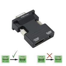 HDMI Female to VGA Male Converter with Audio Adapter Support 1080P Signal Output for Multimedia PC Laptop TV Monitor Projector