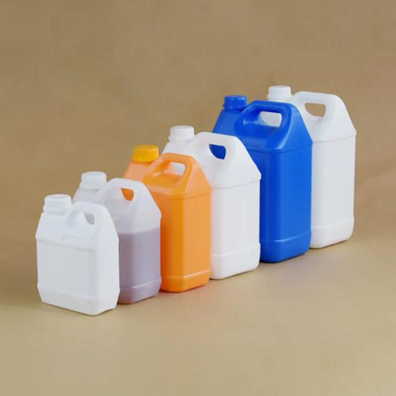 5PCS square plastic bottles 1 liter small Gallon bottle with Tamper Evident Lids leakproof jug container