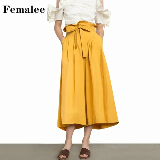 Online Shop Femalee 2018 Fashion Fall Wide Leg Pants Women High