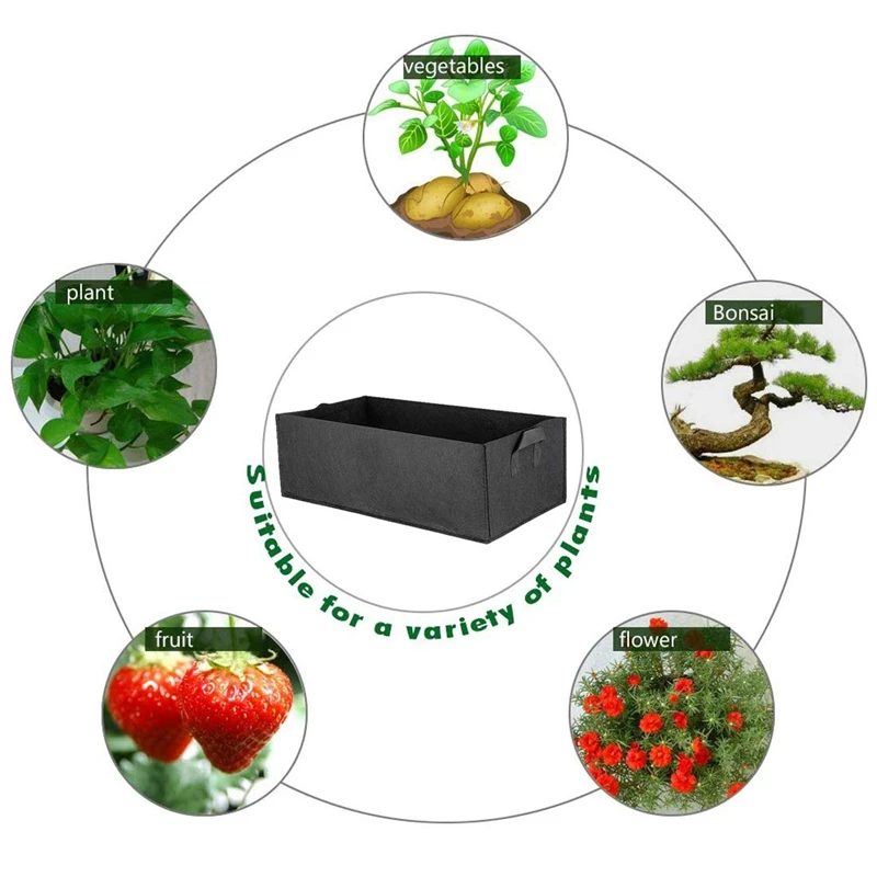 5 Пак ткань поднятая садовая кровать, квадратный садовый цветочный мешок для выращивания овощей мешок для посадки растений горшок с ручками для растений, Flowe