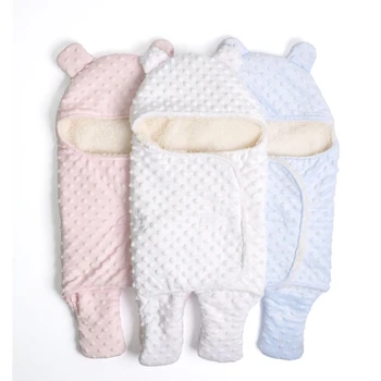 

Baby Swaddle Blanket Thick Warm Fleece Envelopes For Newborns Infant Wrap Baby Bedding Sleeping Bag Nursling Sleepbag Blankets