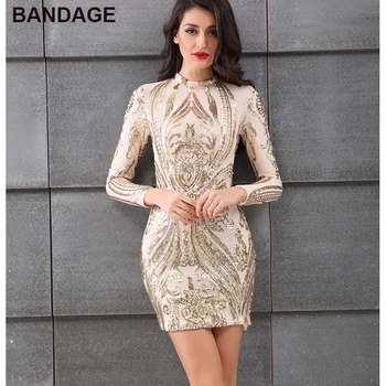 

Dropship Beige Blue Black Sequins Dresses Instagram Mini Mesh Sequin Dress Long Sleeve Gold Cami Women Vestido Party Wear Outfit