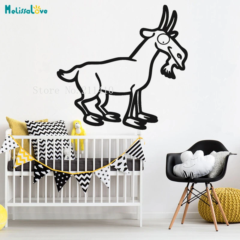 Vinyl Animal Wall Decals Cute Goat Vinilos Pardeds Home Decoration For