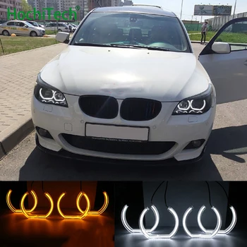 

White and Turn Yellow Signal Crystal DTM Style LED Angel Eyes Halo Rings Light kits For BMW 5 SERIES E60 E61 LCI M5 2007-2010