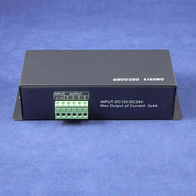 Самый дешевый DC12-24V 4A* 3 каналов DMX 512 декодер драйвер светодиодный RGB DMX контроллер для RGB лампы/потолок/ленточный светильник, розничная и