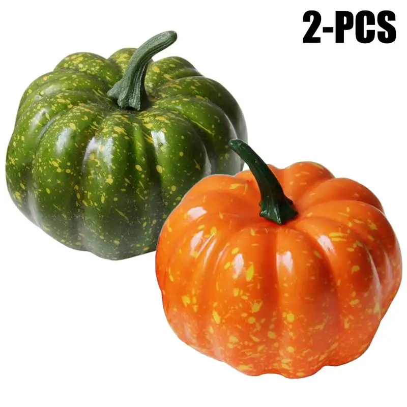 

2PCS Artificial Pumpkins For Home Decor Decorative Fake Vegetables Simulation Pumpkins