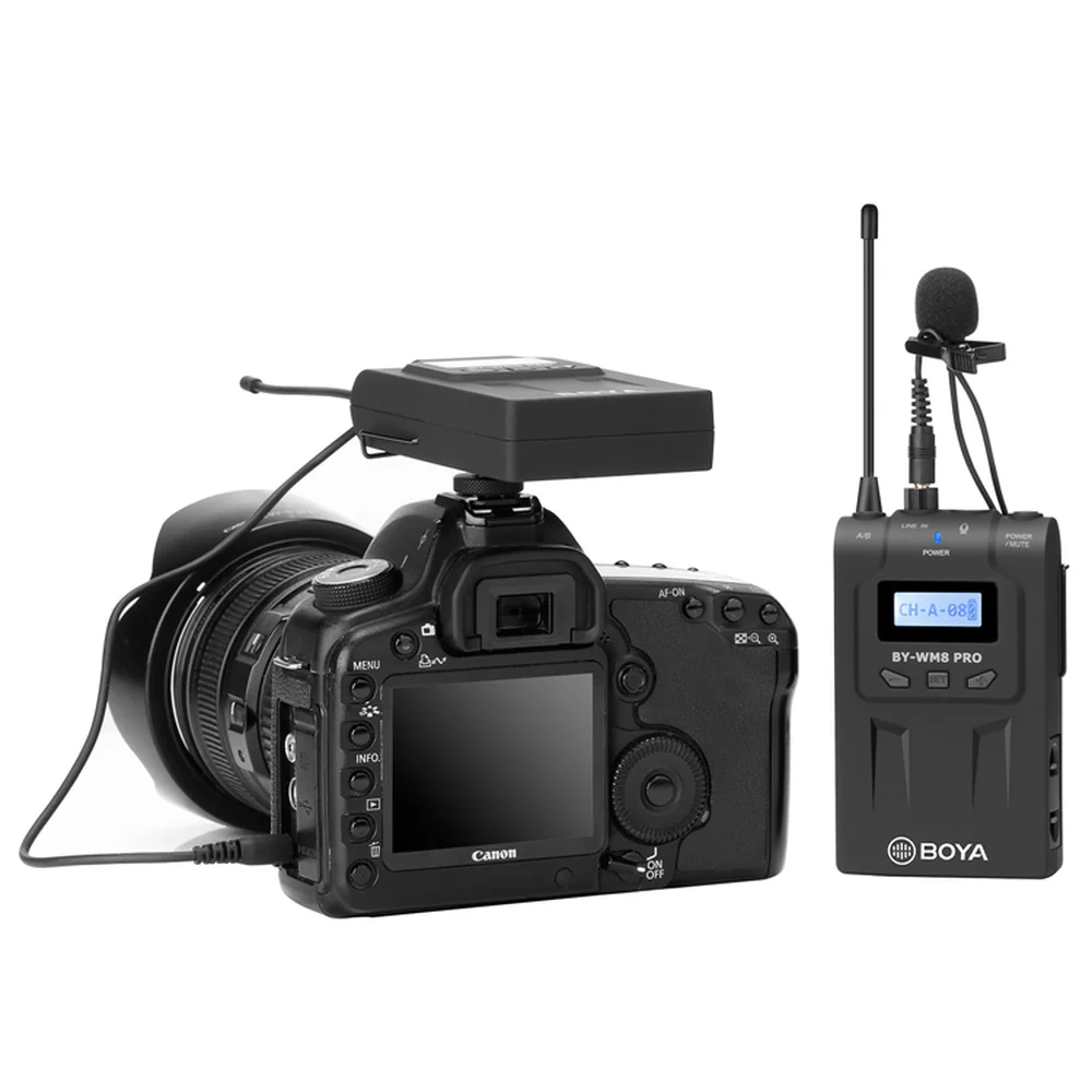 Boya BY WM8 Pro K1 K2 UHF двухканальная Беспроводная микрофонная система для интервью