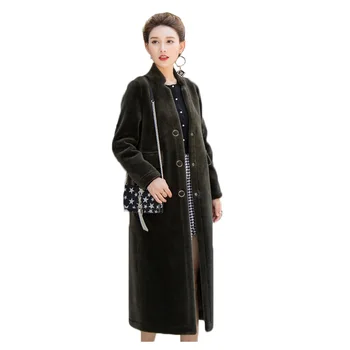 

Wool fur coat female 2019 high quality winter jacket women Sheep shears overcoat ladies wear on both sides solid color fur coat
