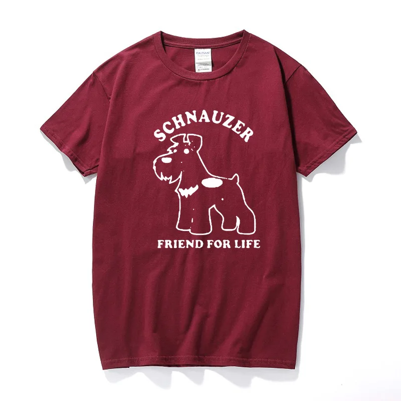 Шнауцер любитель собак питомец взрослая футболка мужская с круглым вырезом короткий рукав Забавный подарок колледжа футболка