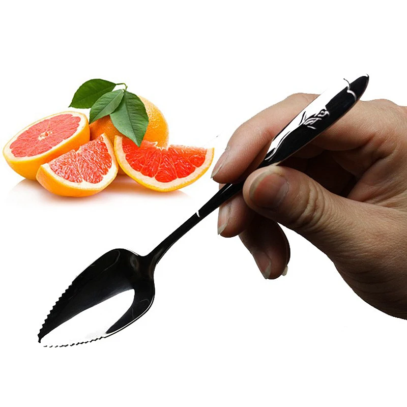 17CM Fruit Grapefruit Spoon Long Handle Stainless Steel Spoons Kitchen