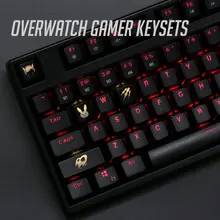 4 шт./компл. keysets подсветка OW ключ Шапки из АБС-пластика с гравировкой клавиши блеск-через для патруля gamer механическая клавиатура ANSI черный