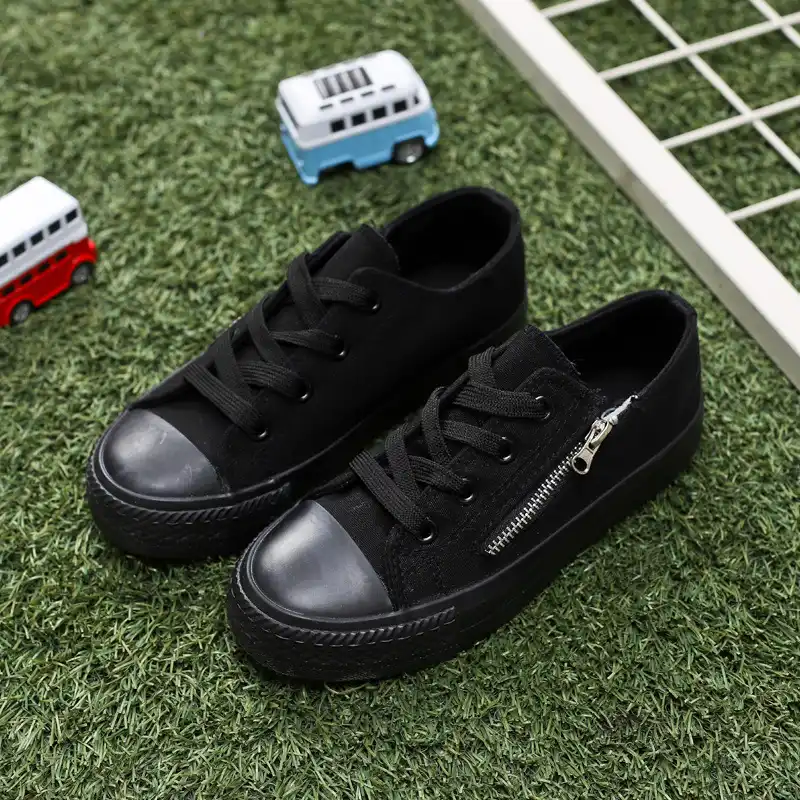boys black canvas shoes
