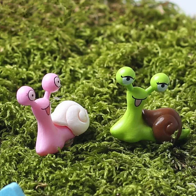 Figurines Garden Snail | Snail Miniatures Garden | Plastic Figurines Snail - Garden