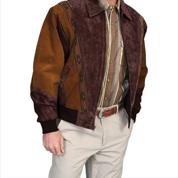 Scully 62-197-L Mens Leather Wear Rodeo Boar Suede Jacket Cafe Brown-Chocolate Large