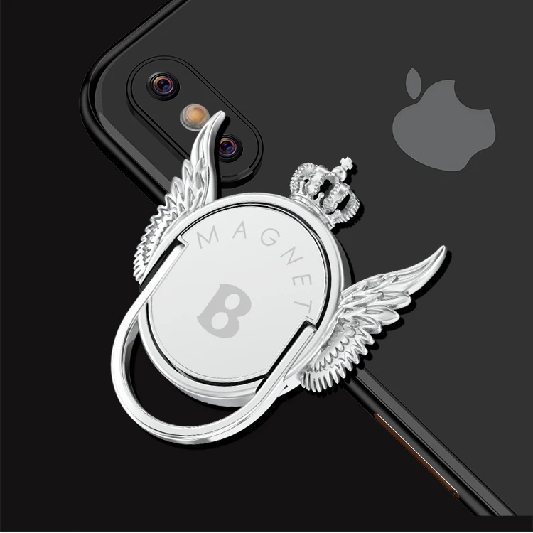 Luxury 360 Degree Metal Finger Ring Holder magnetic Car Mount Holder For iPhone X 8 7 Mobile Phone Tablets Samsung S9 S8  (3)