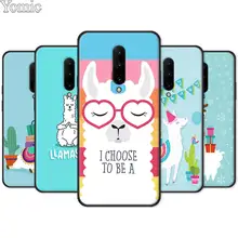 Cute Lama Alpaca Black Case for Oneplus 7 7 Pro 6 6T 5T Silicone Phone Case for Oneplus 7 7Pro Soft TPU Cover Shell