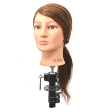 Real Hair Mannequin Head With Human 22 Inches Hairdressing Makeup Practice Dolls For Hairdressers