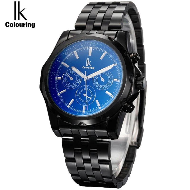 

IK colouring Sub Dials 6 Hands 24 Hours Function Automatic Mechanical Luxury Stainless Steel Sports Men Watch Relogio Masculino