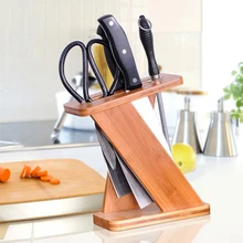 Креативная деревянная подставка для кухонных ножей Ножницы точилка Многоцелевой стеллаж для хранения бамбуковый нож блок кухонные аксессуары
