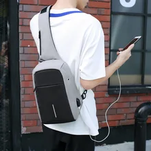 Anti Theft Backpack Men Crossbody Bags with USB Charger Single Strap Male Chest Sling Bag Waterproof Bagpack Storage Back Pack