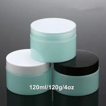 

48 X 4OZ Light Blue Plastic Bath Salt Container 120ml Assorted Color Screw Lid Cream Jar Wholesale