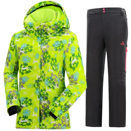 Новые женские лыжная куртка+ брюки, Paul Пелльо куртка+ брюки, более теплый, водонепроницаемый ветрозащитный леди костюм костюмы - Цвет: COLOR 3