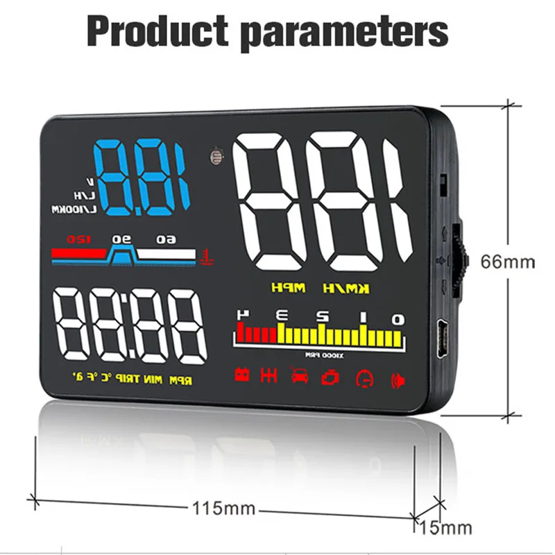 GEYIREN D5000 дисплей на лобовое стекло OBD пленка умный дисплей Спидометр температура Автомобильная электроника проектор скорости на лобовое стекло