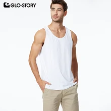 GLO-STORY, новинка весны, Мужская Повседневная Базовая рубашка без рукавов, майка, жилет для бодибилдинга, спортзала, MBX-8586