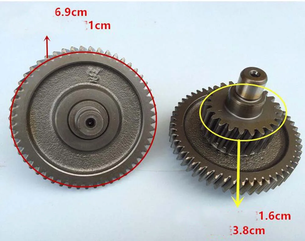 Triciclo elettrico Auto 71 Dente Cornici e articoli da esposizione Albero Motore di Assemblaggio Scatola del Cambio Differenziale Tooth Pignone Doppio Ingranaggio