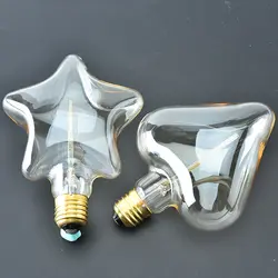 Классические винтажные Ретро лампочки E27 нити звезда форме сердца Винтаж Эдисон лампа AC 220 В теплый белый лампа накаливания 40 Вт